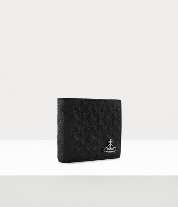 Vivienne Westwood Embossed Man Wallet With Coin Purse in BLACK